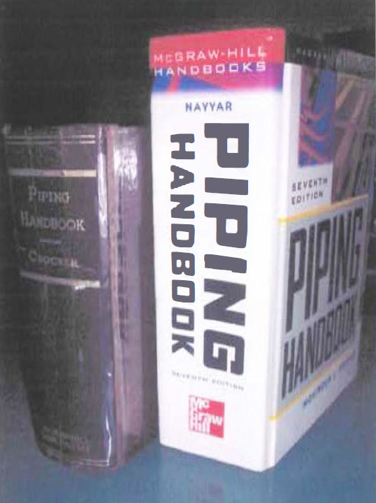 1.　1　書名：Piping Handbook　第7版　Mohinder, L.Nayyar　著　約2500頁　McGraw-Hill社　2000年刊　125US$